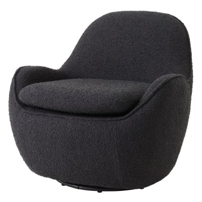 Fotoliu pivotant design elegant Cupido, boucle negru