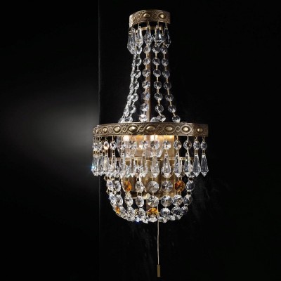 Aplica de perete cristal Schöler design de lux Sheraton 2L, antique brass