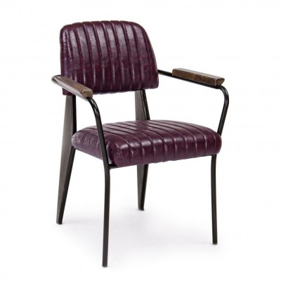 Set de 2 scaune design industrial vintage NELLY BORDEAUX