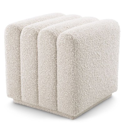 Taburete design LUX Bente, boucle crem