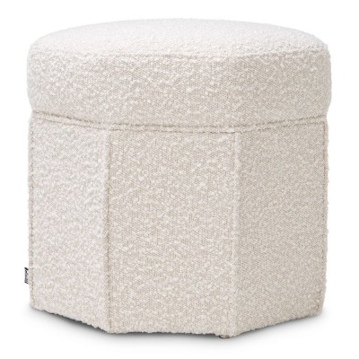 Taburete design LUX Bombay, boucle crem