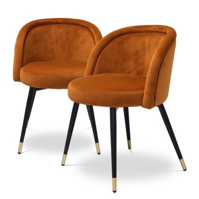 Set de 2 scaune design LUX Chloe, portocaliu