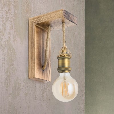 Aplica de perete stil vintage lemn / sfoara / metal antique Bassena