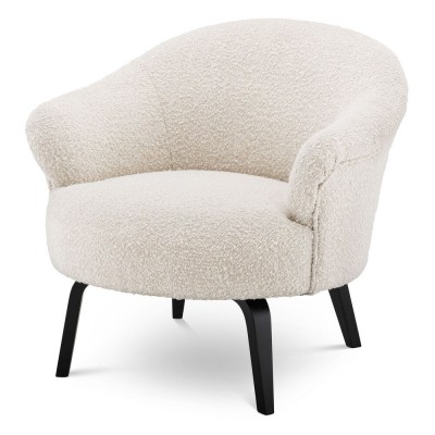 Fotoliu design elegant LUX Moretti, boucle crem