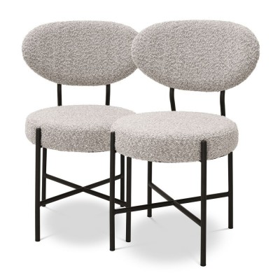 Set de 2 scaune design LUX Vicq, boucle gri