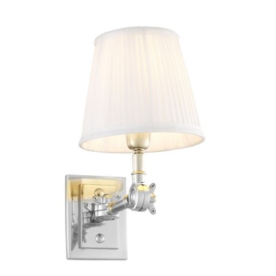 Aplica de perete up or down, finisaj nickel, abajur alb, Wentworth