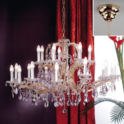 Candelabru XXL de lux cristal Swarovski Maria Theresia-A 14+7L 24K gold plated