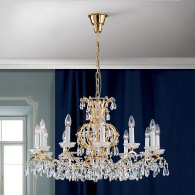 Candelabru de lux cristal Scholer Hirohito 12L 24K gold plated