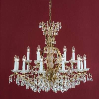 Candelabru XXL de lux cristal Scholer Hirohito 12+6L 24K gold plated