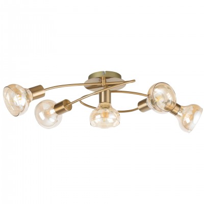 Lustra aplicata design modern Holly 5L auriu/amber