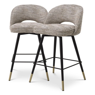 Set de 2 scaune de bar design modern LUX Cliff, H-92,5cm bej mademoiselle