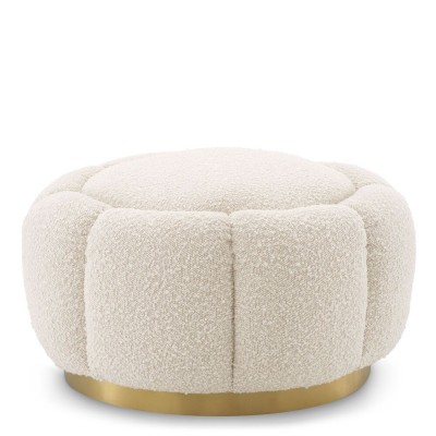 Taburete ottoman design elegant LUX Inger, boucle crem