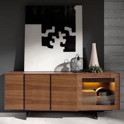 Comoda moderna cu design original și iluminat LED Wood