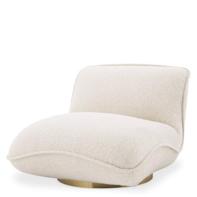 Fotoliu pivotant elegant design LUX Relax, boucle crem