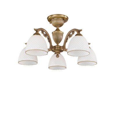 Lustra aplicata cu 5 brate clasic design italian din alama si sticla 8601
