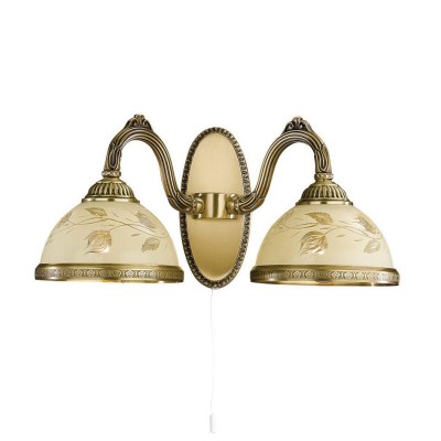 Aplica de perete din alama cu sticla decorata design italian II 6208
