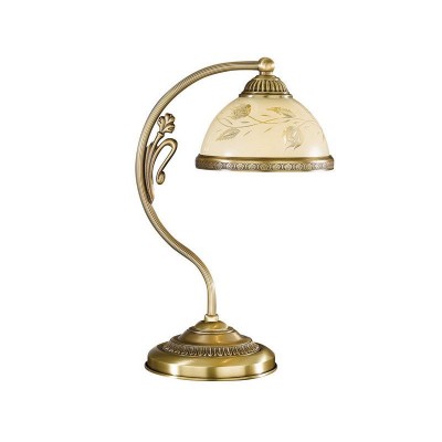 Veioza / Lampa de masa din alama cu sticla decorata design italian 6208