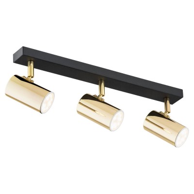 Plafoniera cu 3 spoturi design minimalist LAGOS negru/alama