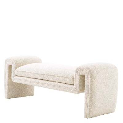 Bancheta design LUX stil contemporan Tondo Bouclé cream