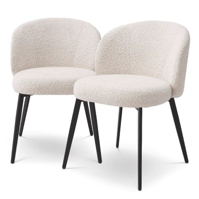 Set de 2 scaune design LUX Lloyd, boucle crem