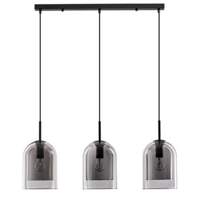 Lustra cu 3 pendule modern Velor fumuriu