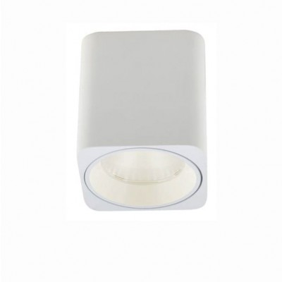 Spot LED aplicat design minimalist TUB square alb/alb