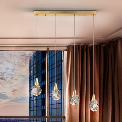 Lustra cu 4 Pendule LED design modern decorativ Aquaria auriu