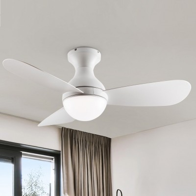 Lustra cu Ventilator, iluminat LED si telecomanda, Vito alb