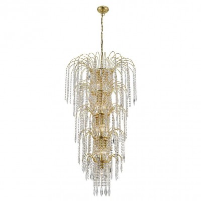 Lustra cristal casa scarii design LUX Waterfall gold 13L