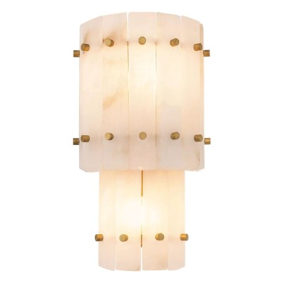 Aplica de perete design LUX Blason Double, alama antica/ alabastru