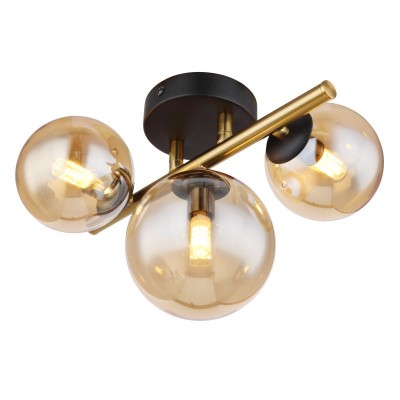 Plafoniera LED design modern Riha negru, alama