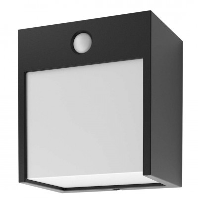 Aplica de perete pentru iluminat exterior cu senzor de miscare IP54 Balimo negru mat