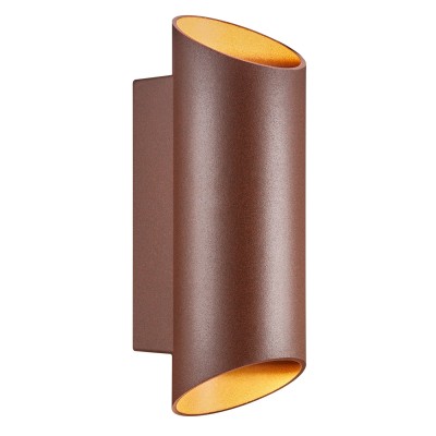 Aplica Up & Down de perete pentru iluminat exterior IP54 Nico round 22 ruginiu