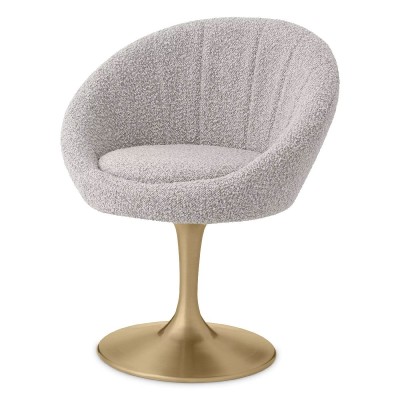 Scaun pivotant design elegant LUX O'Neill, boucle gri