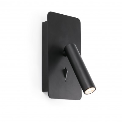 Aplica cu reader LED minimalista cu USB charger SUAU Black 