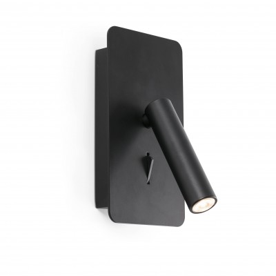 Aplica cu reader LED minimalista SUAU neagra