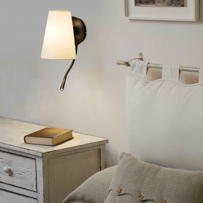 Aplica cu reader LED moderna design elegant LUPE negru/bej