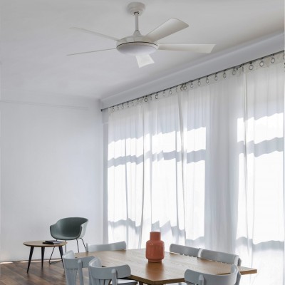 Lustra LED cu Ventilator si telecomanda design modern SAONA alb