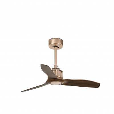 Ventilator de tavan cu telecomanda design modern JUST FAN cupru / lemn nuc