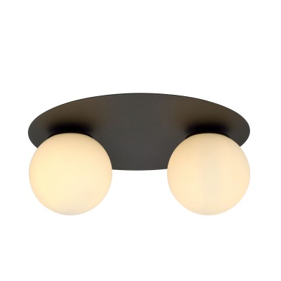 Plafoniera cu 2 surse de iluminat design modern Solar negru