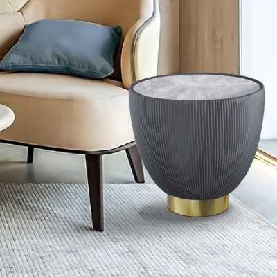 Masuta laterala design modern Candy gri/alama Ø47cm