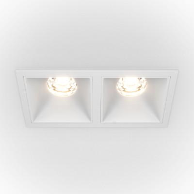 Spot LED incastrabil dimabil cu 2 surse de iluminat Alpha alb, 3000K