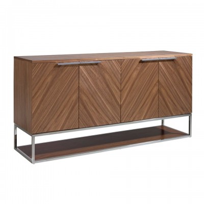 Comoda moderna design LUX Walnut and Chrome