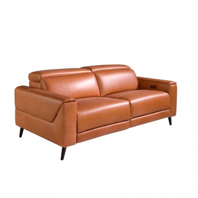 Canapea 3 locuri eleganta, design LUX cu functia relax Cowhide Bufalo brown