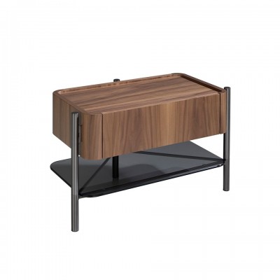 Noptiera, Masuta laterala moderna design LUX Walnut and Black