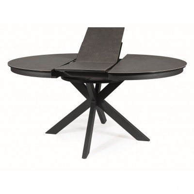 Masa extensibila design deosebit Porto Ceramic gri inchis/ negru mat