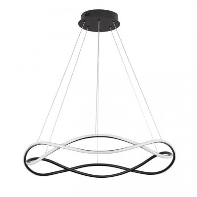 Lustra LED suspendata design modern JINAL Black 88cm