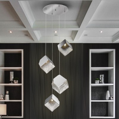 Lustra suspendata cu 4 Pendule design decorativ Priscila crom