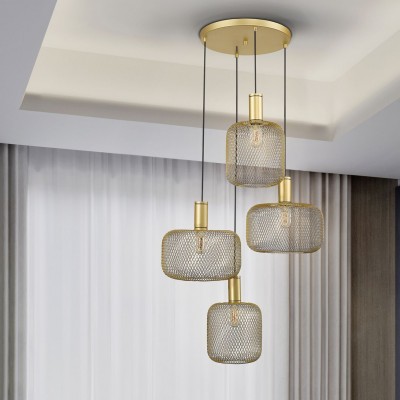 Lustra suspendata design decorativ modern Osiris 4 auriu