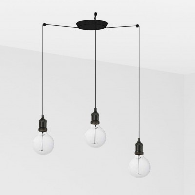 Lustra cu 3 Pendule design minimalist Art negru